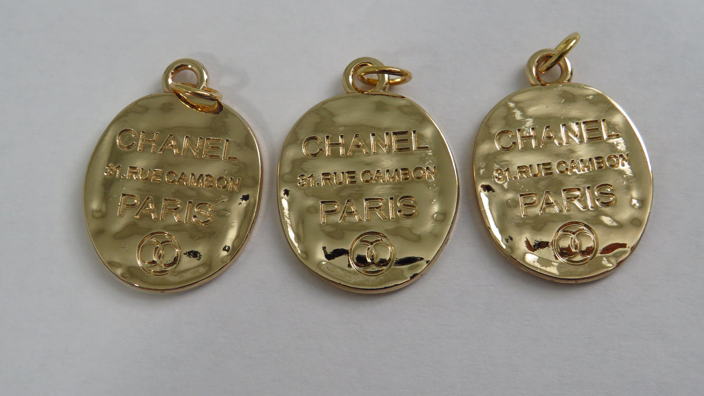 Chanel Engraved Gold Hammered Round Zipper Pull Wholesale Bundle Of 3!