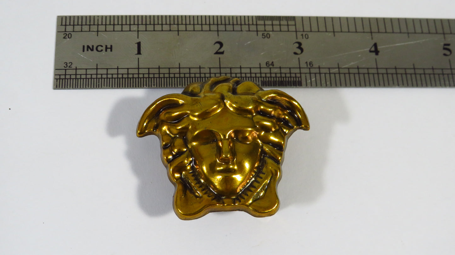 Vintage Copper Brass Versace Medusa Head Belt Buckle!