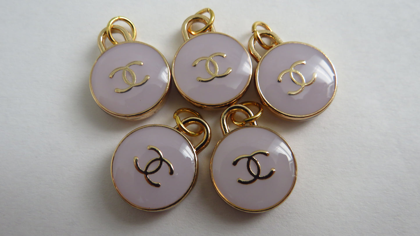 Wholesale bundle of 5 Chanel Lt. Purple Oval Charms!