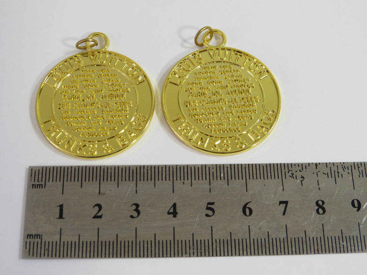 Louis Vuitton Gold Tone Trunks And Bags Double Sided Pair Lot of 2 Bag Charms Pulls!
