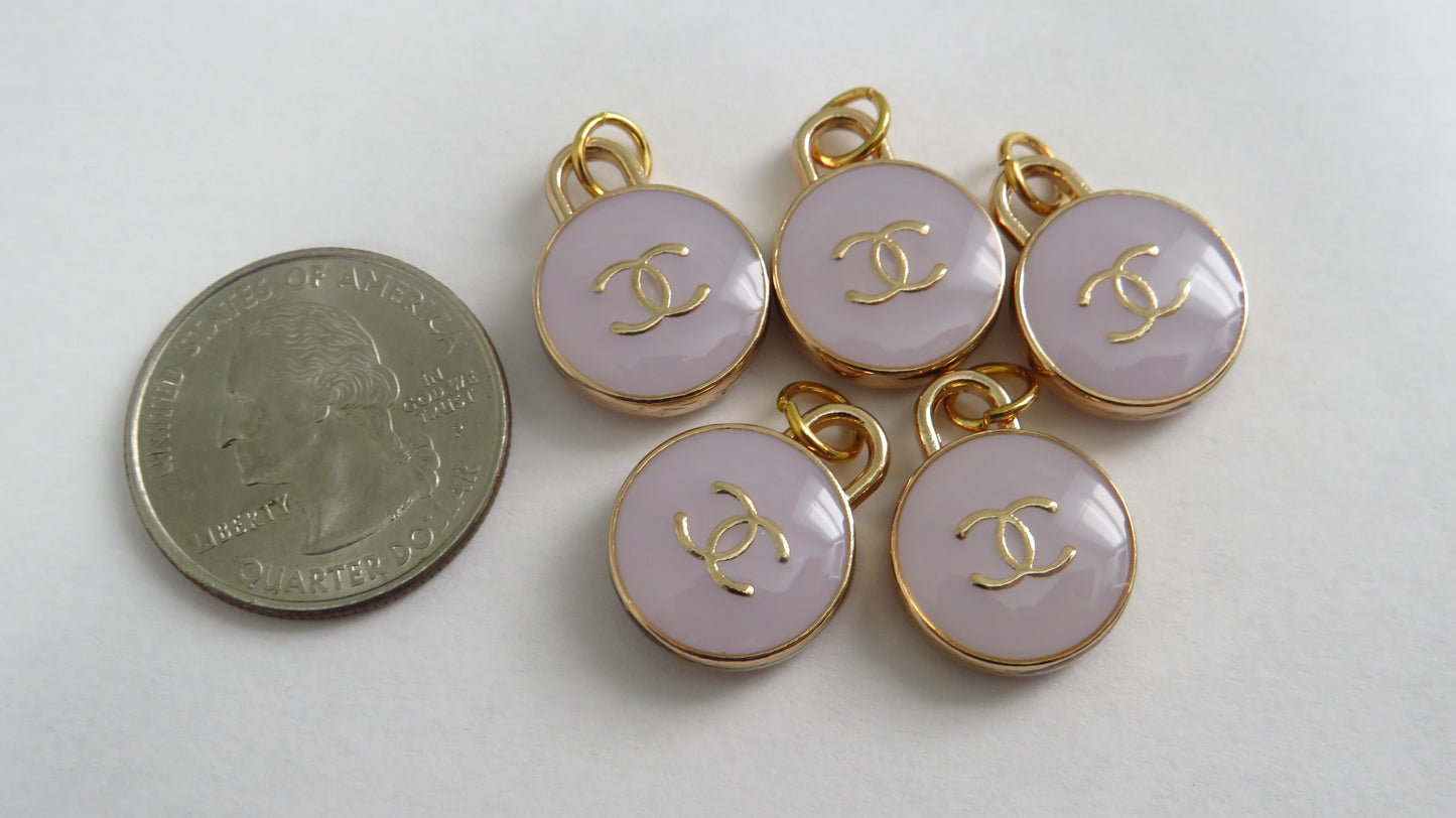 Wholesale bundle of 5 Chanel Lt. Purple Oval Charms!