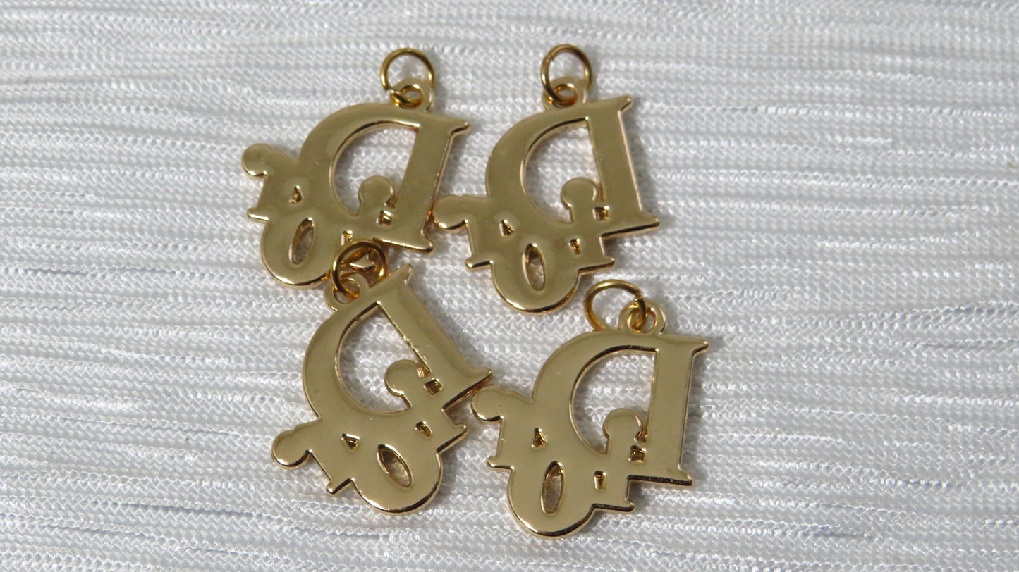 Dior CD Value Bundle Of 4 Crystal Iced Gold Tone Designer Zipper Pull Charms!