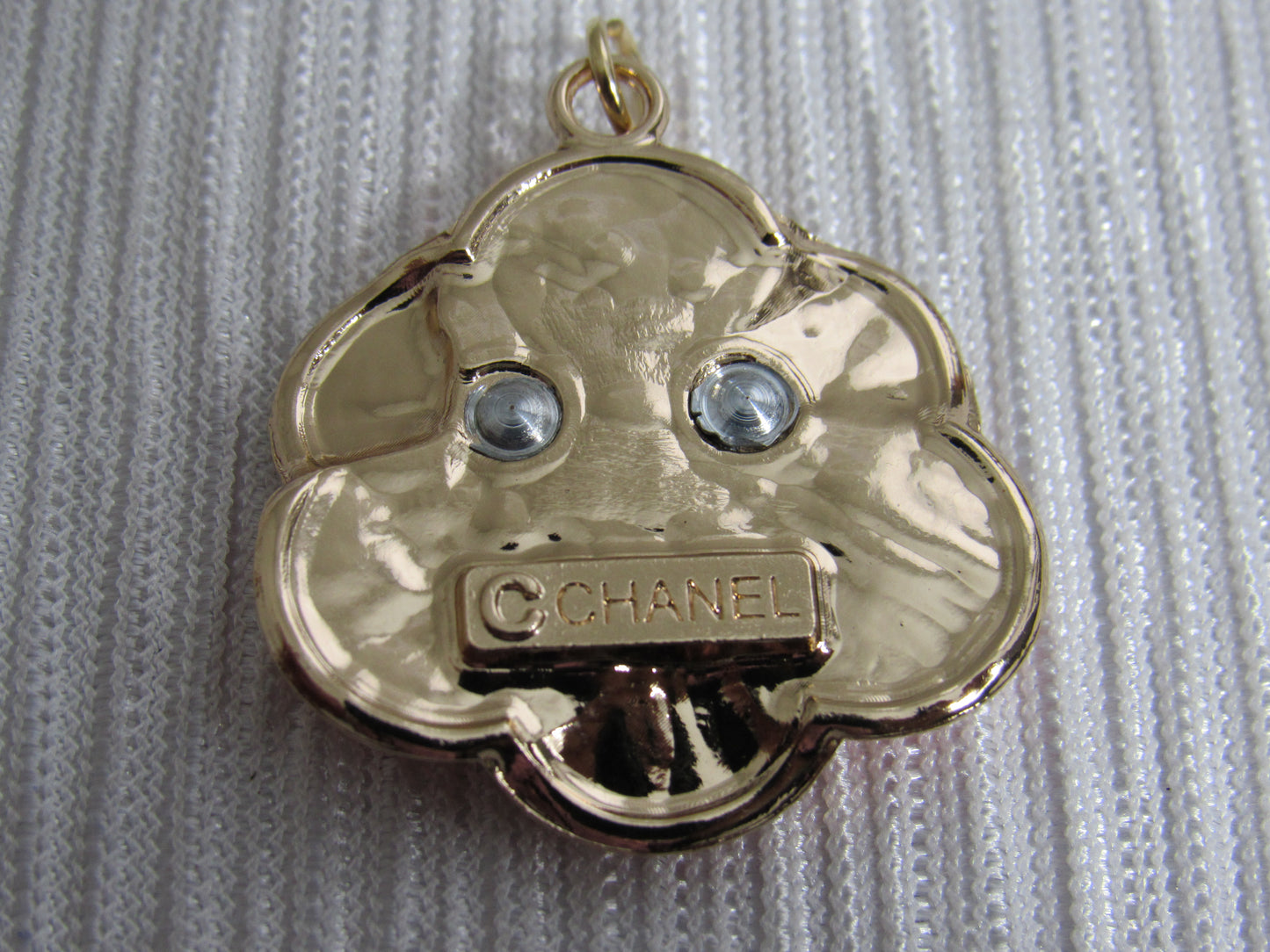 Chanel Big Size 30mm Pink And Gold Tone Flower Pendant Charm!