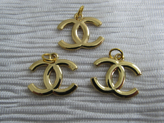 Bundle Of 3 Vintage Gold Tone CC Chanel Zipper Pull Charms!