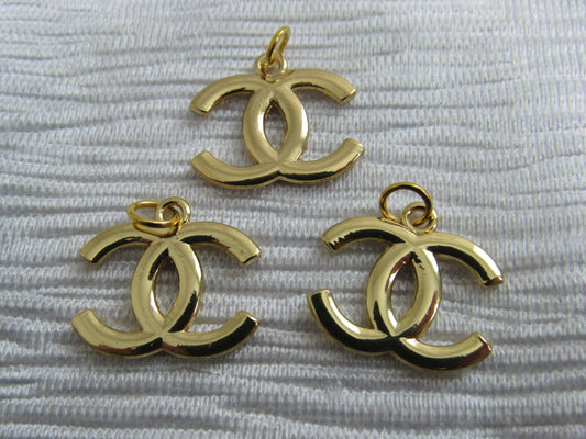 Bundle Of 3 Vintage Gold Tone CC Chanel Zipper Pull Charms!