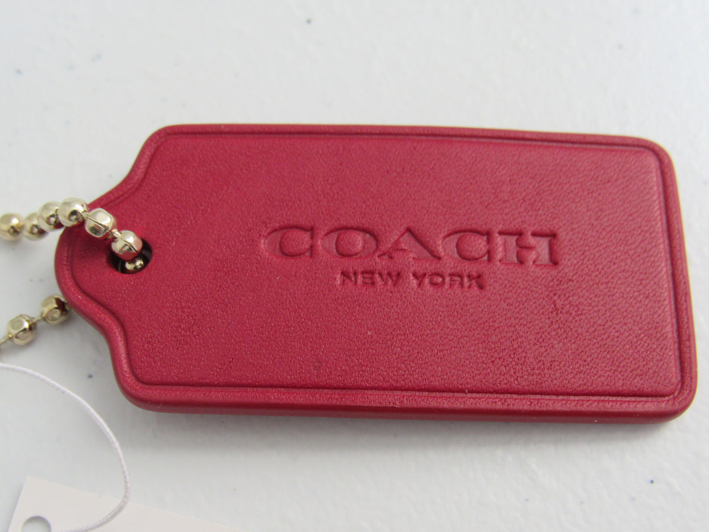 Coach New York New With Tag Currant Red Leather Pull Tab Handbag Charm!
