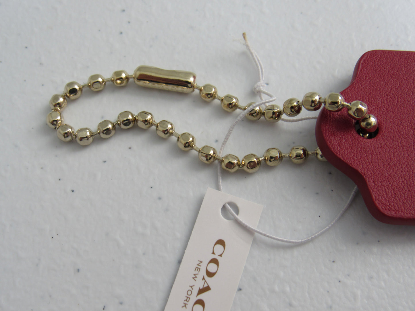 Coach New York New With Tag Currant Red Leather Pull Tab Handbag Charm!