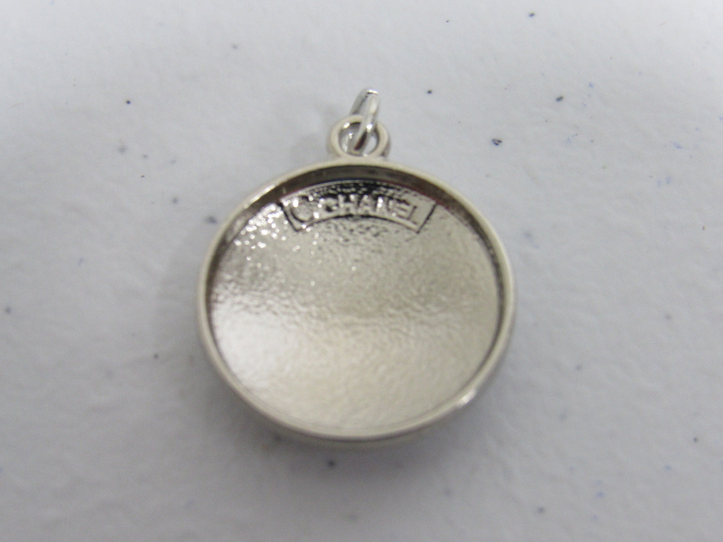 Chanel Chrome And White Concave Zipper Pull Charm!