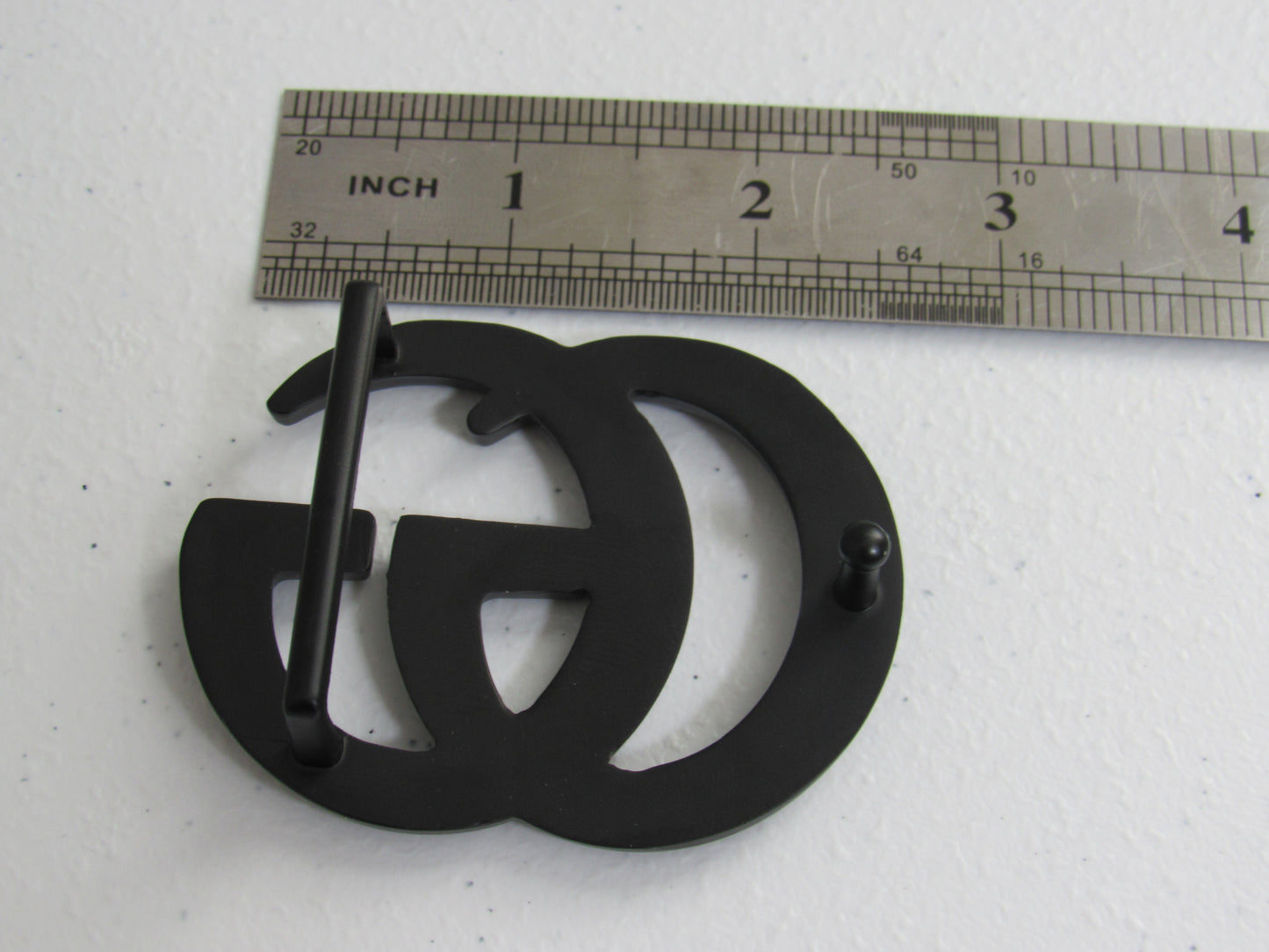 Gucci Double G Black Carbon Steel Belt Buckle!