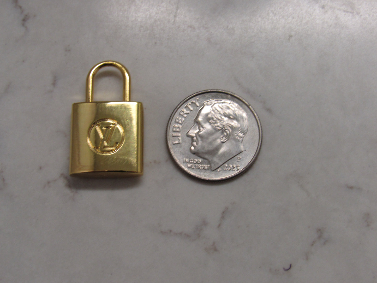 Louis Vuitton Mini Gold Tone Padlock Zipper Pull Charm!