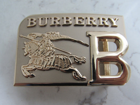 Burberry Unisex Gold Tone Upcycled Engraved Belt Buckle!