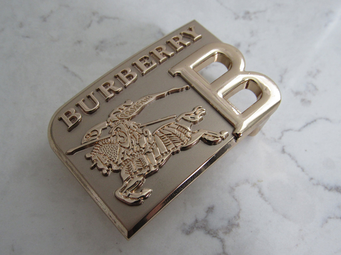 Burberry Unisex Gold Tone Upcycled Engraved Belt Buckle!