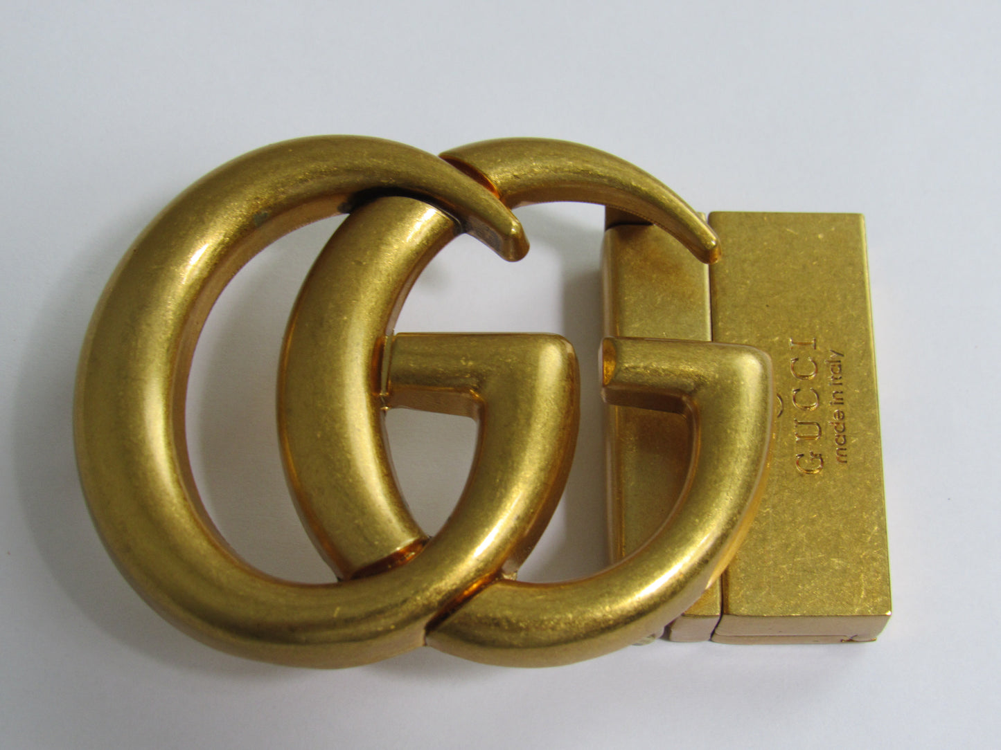 Gucci Italy Unisex Brass Engraved Reversible Belt Buckle!