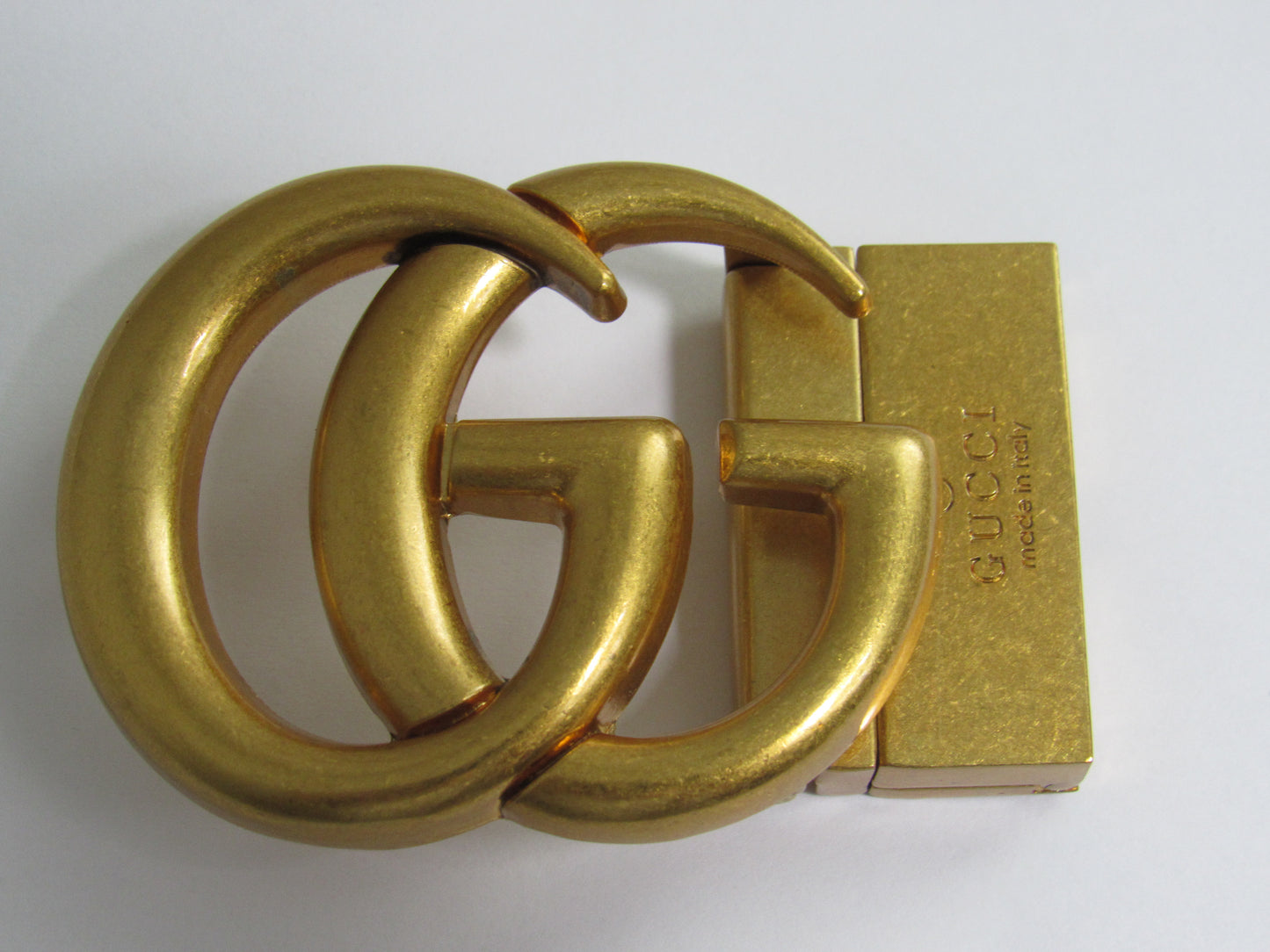 Gucci Italy Unisex Brass Engraved Reversible Belt Buckle!