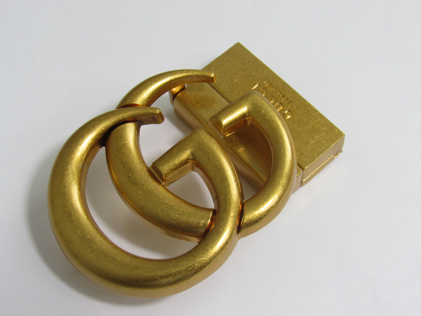 Gucci Italy Unisex Brass Engraved Reversible Belt Buckle!