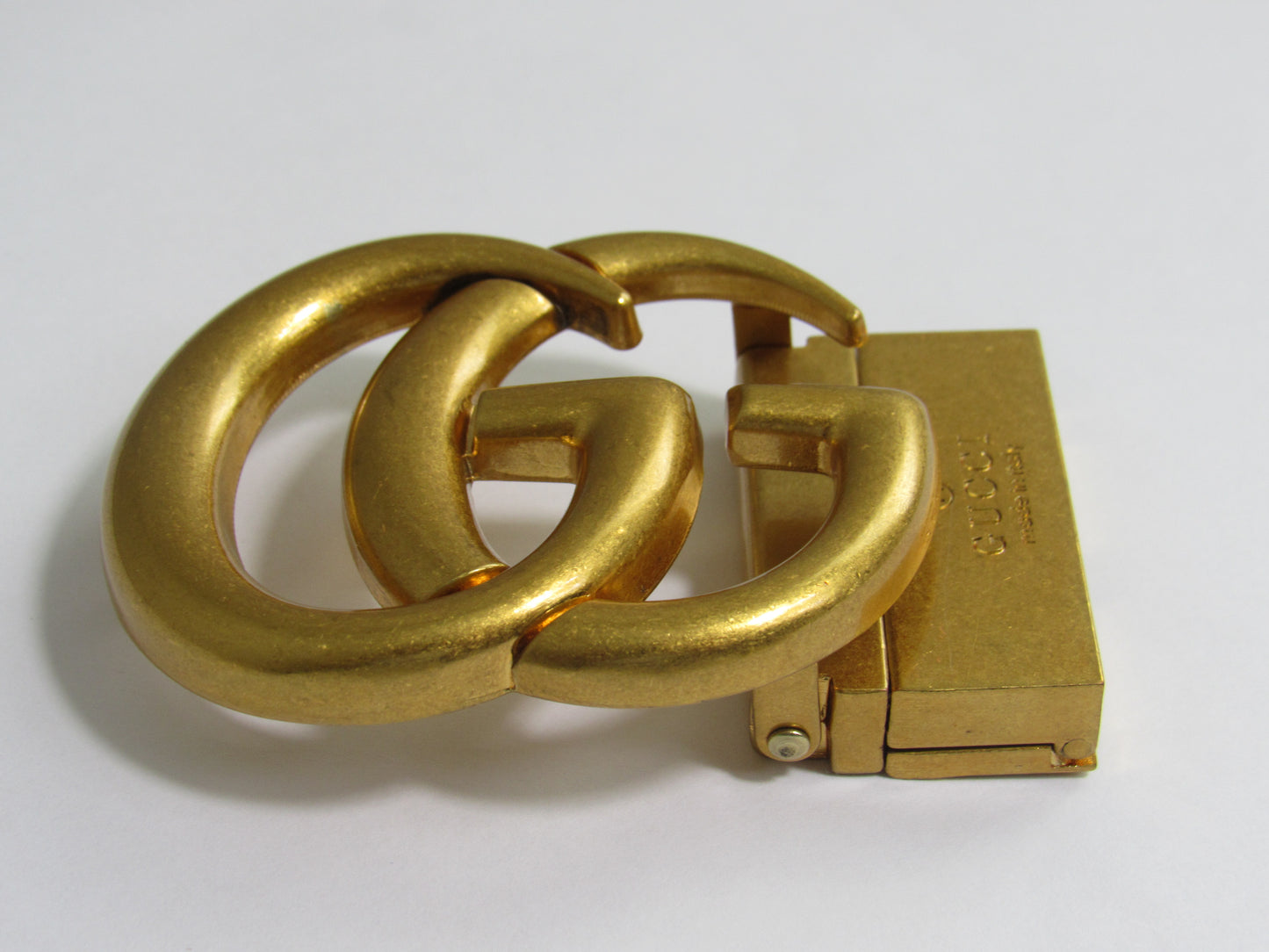 Gucci Italy Unisex Brass Engraved Reversible Belt Buckle!