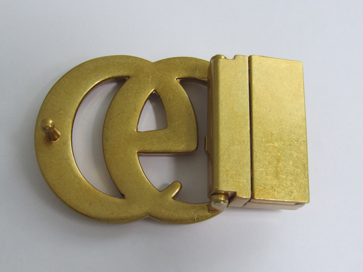 Gucci Italy Unisex Brass Engraved Reversible Belt Buckle!