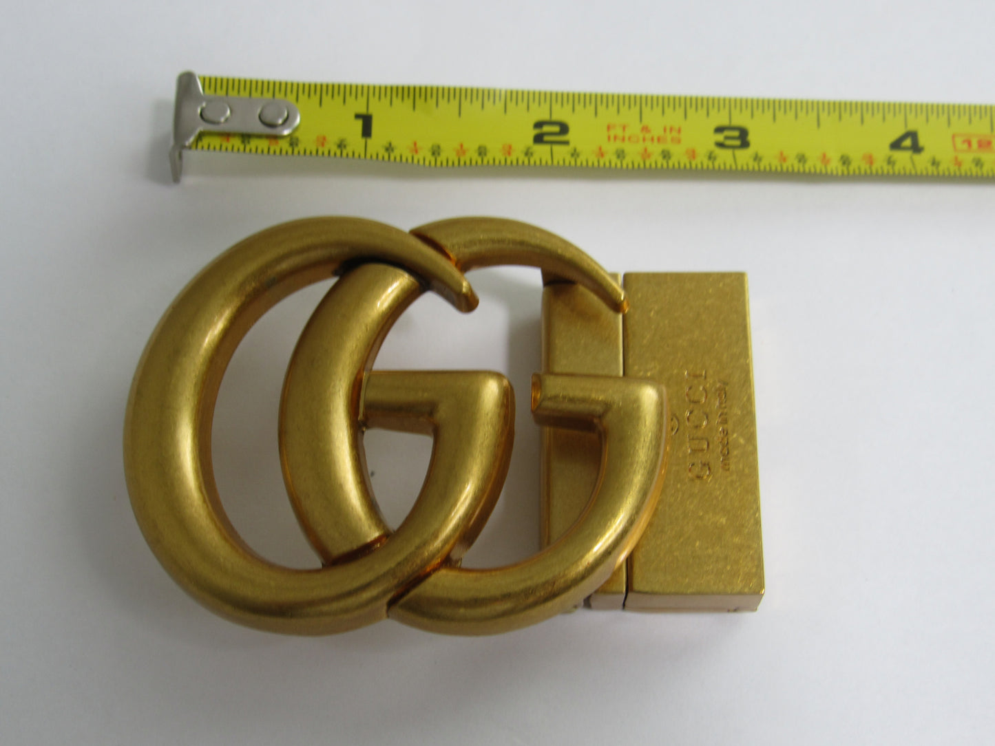 Gucci Italy Unisex Brass Engraved Reversible Belt Buckle!