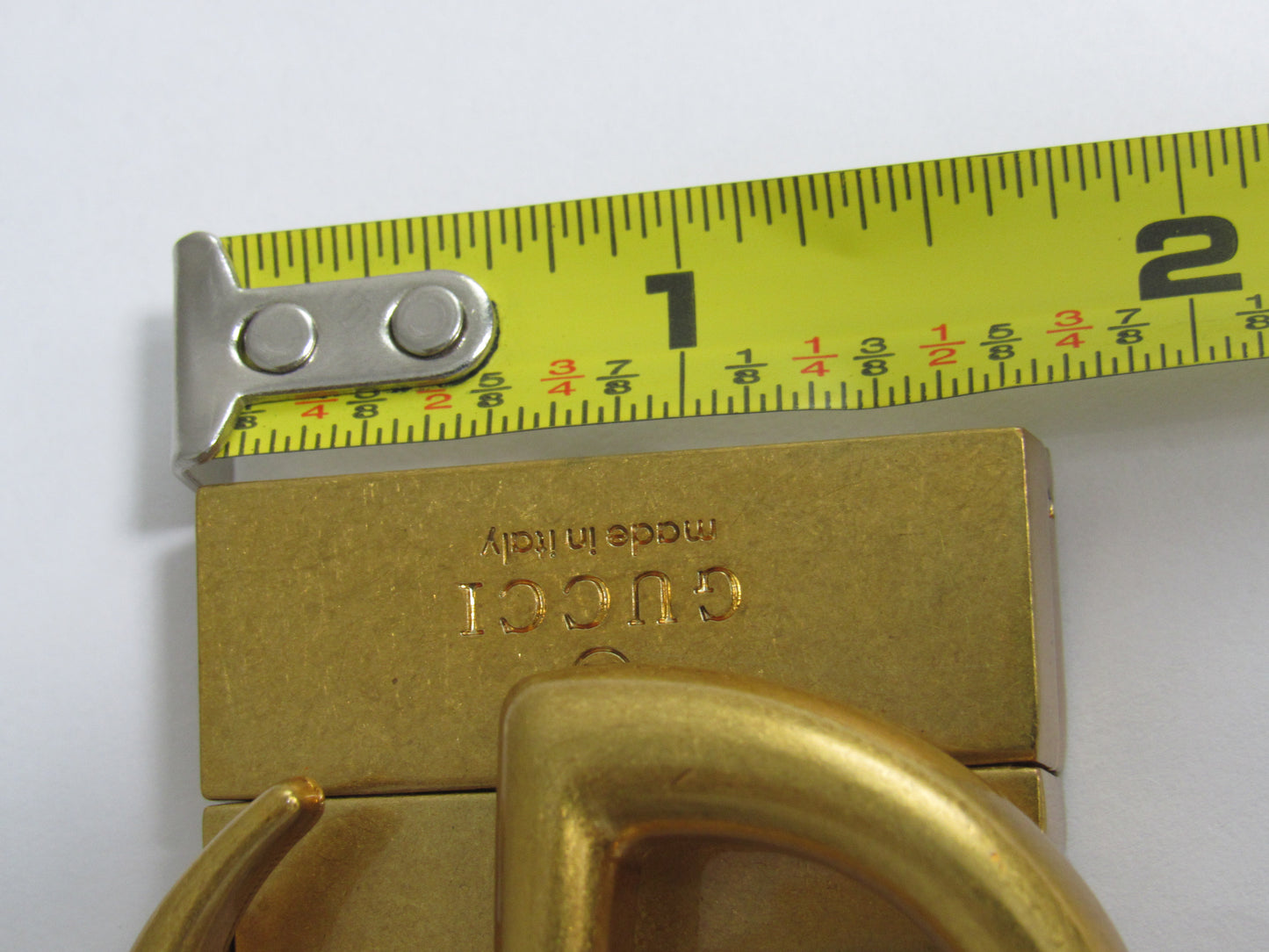 Gucci Italy Unisex Brass Engraved Reversible Belt Buckle!