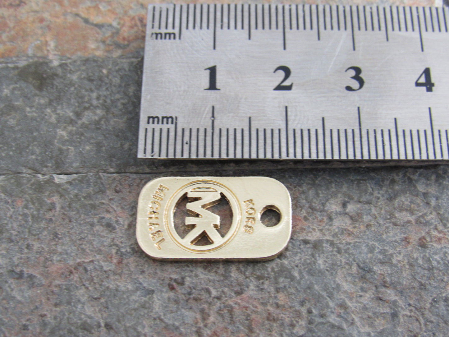 MK Michael Kors Gold Tone Dog Tag Upcycled Charm!