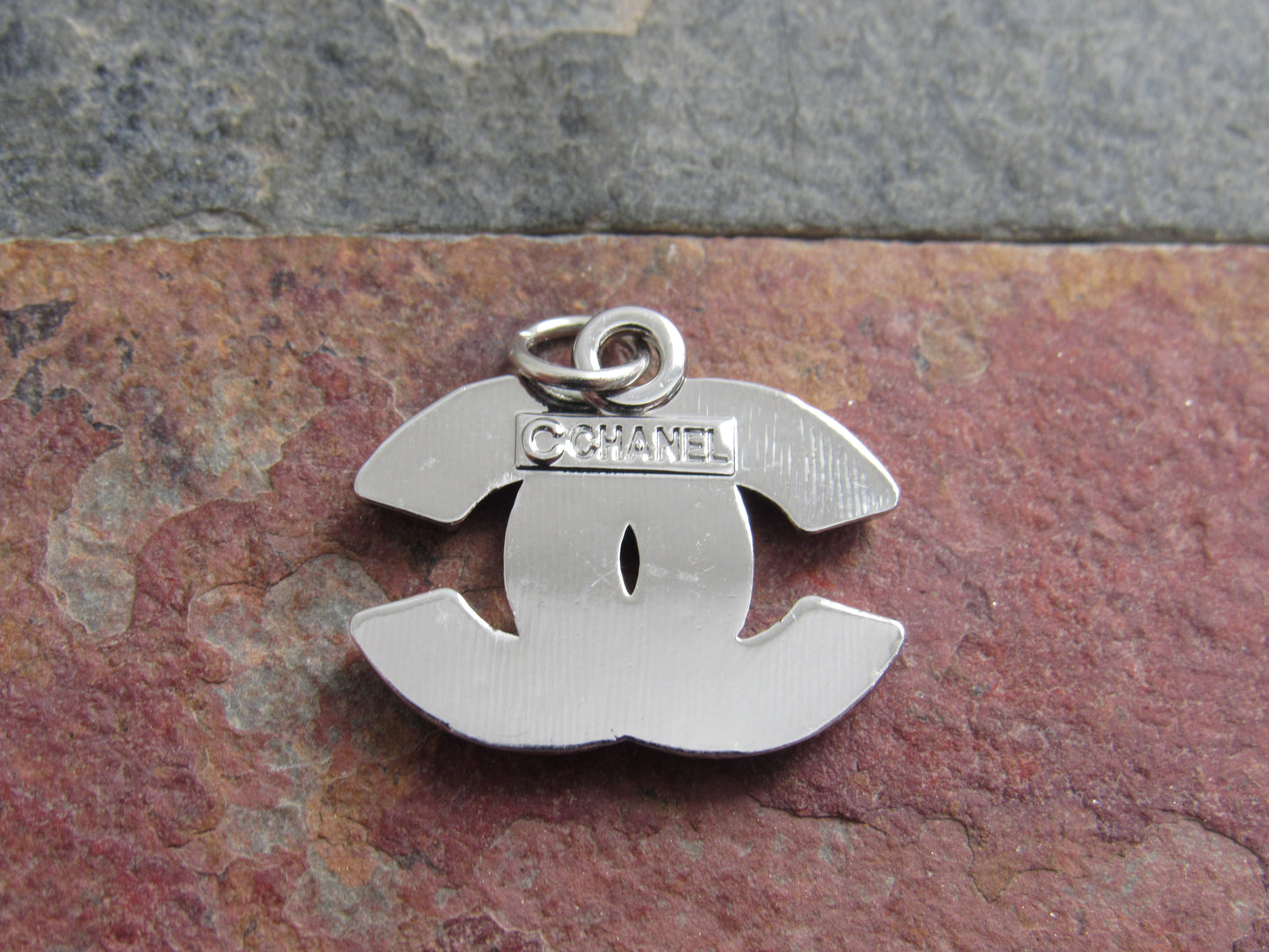 Chanel Blue Rhinestone Iced Silver Tone CC Zipper Pull!