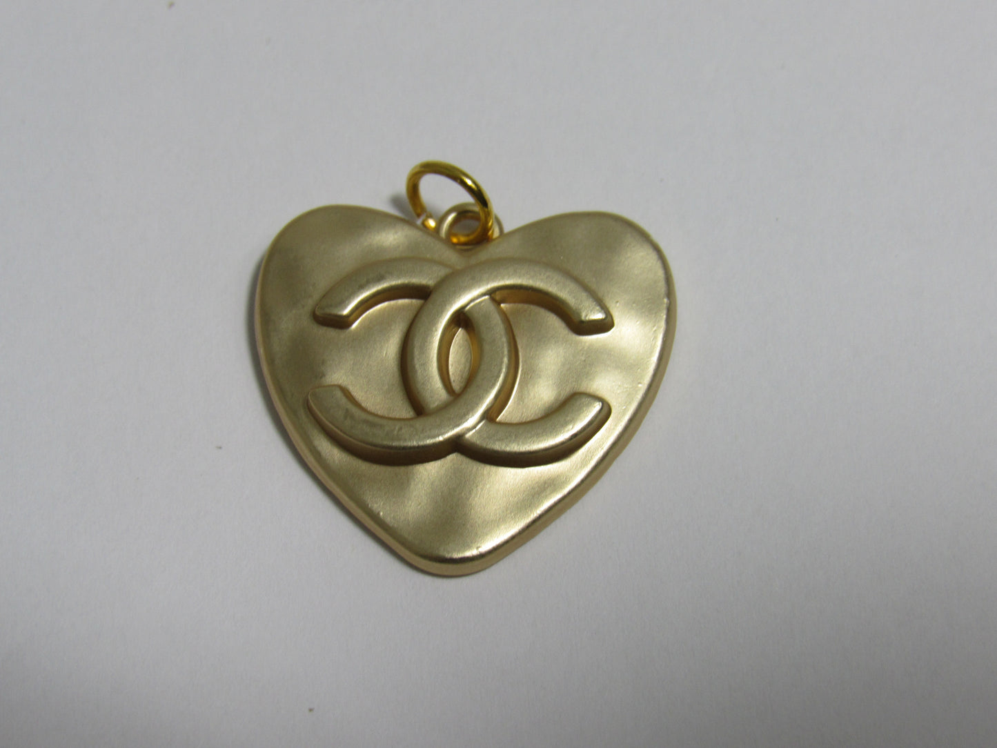 Chanel Gold Big Heart Zipper Pull Charm Stamped Back!