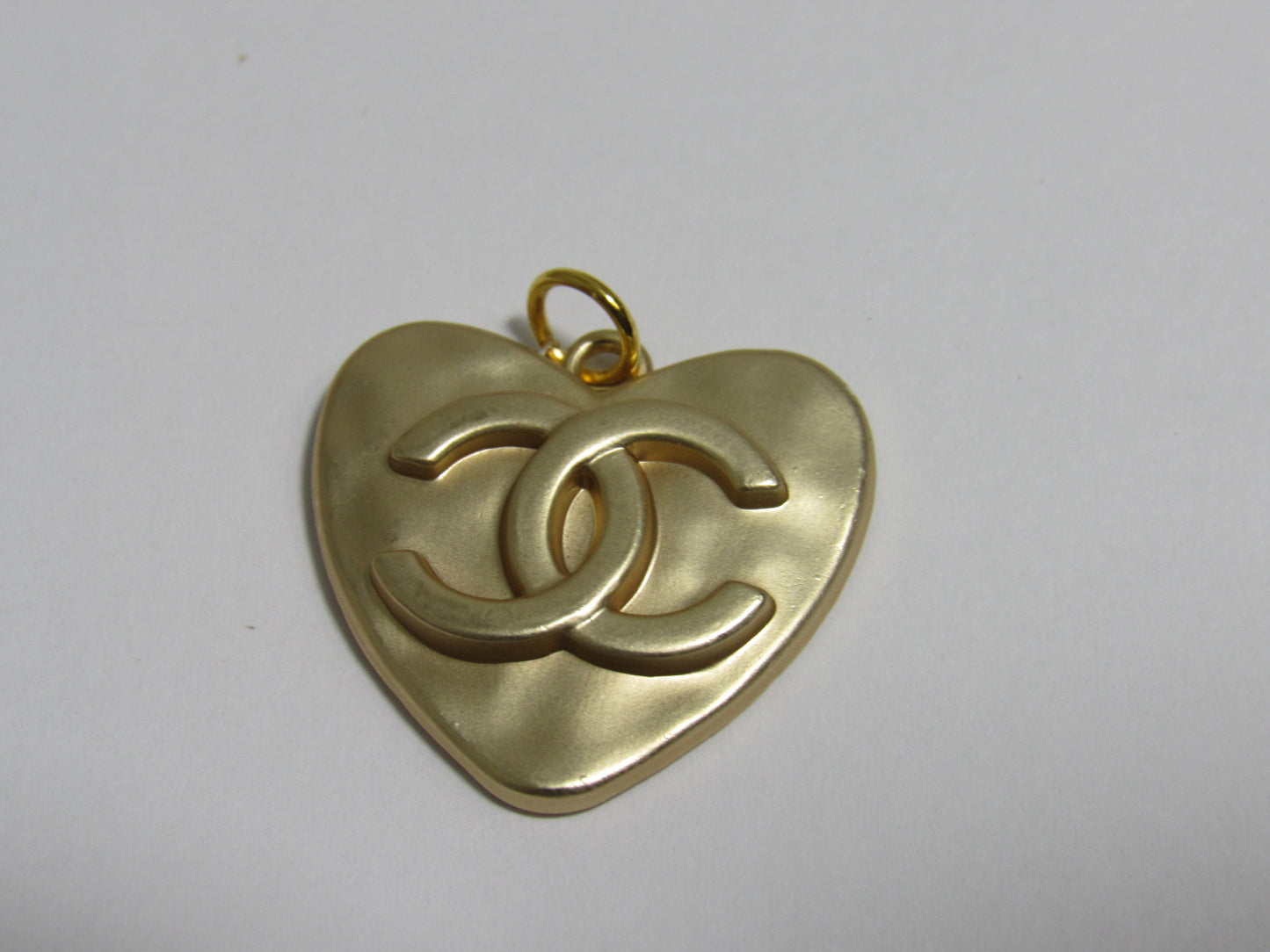 Chanel Gold Big Heart Zipper Pull Charm Stamped Back!