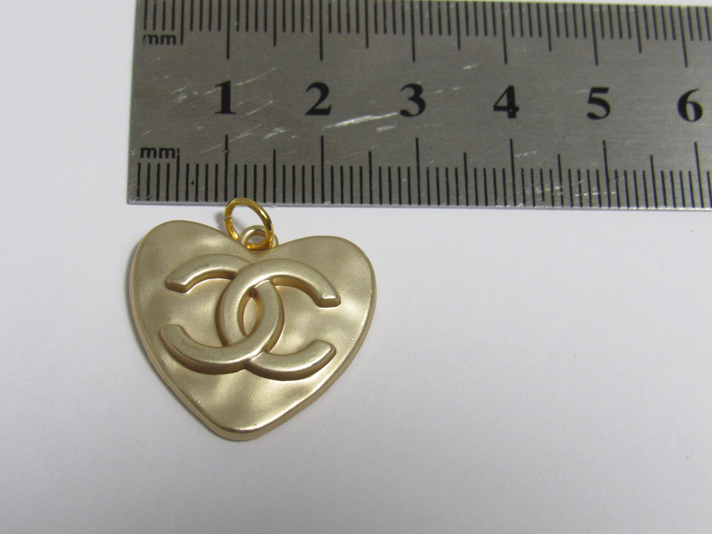 Chanel Gold Big Heart Zipper Pull Charm Stamped Back!