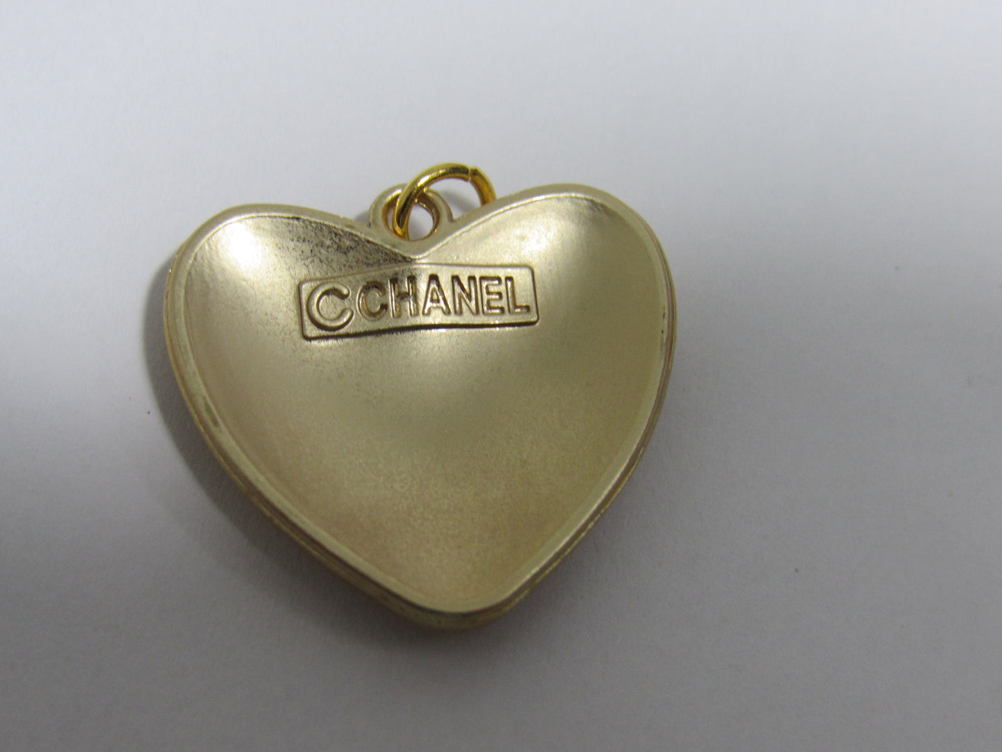 Chanel Gold Big Heart Zipper Pull Charm Stamped Back!