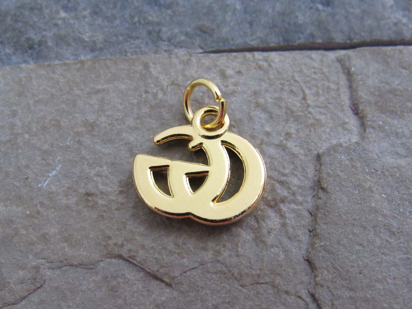 Gucci Chunky Gold Tone Double G Mini Zipper Pull Charm!