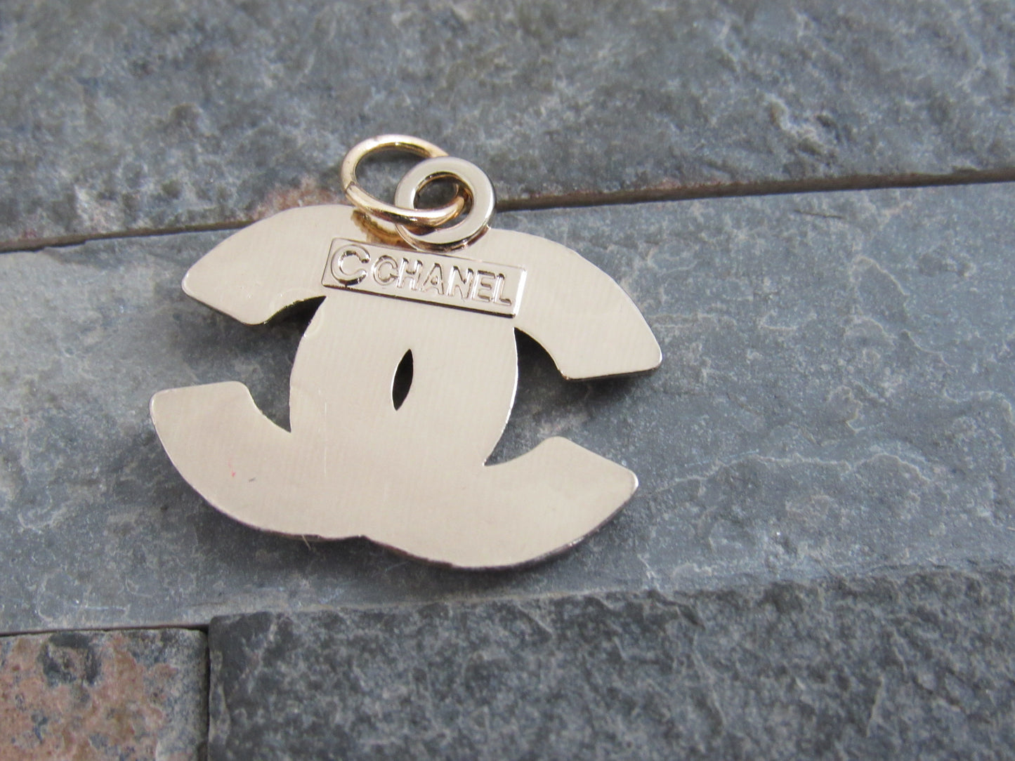 Chanel Pink Rhinestone Iced Gold Tone CC Zipper Pull Charm!