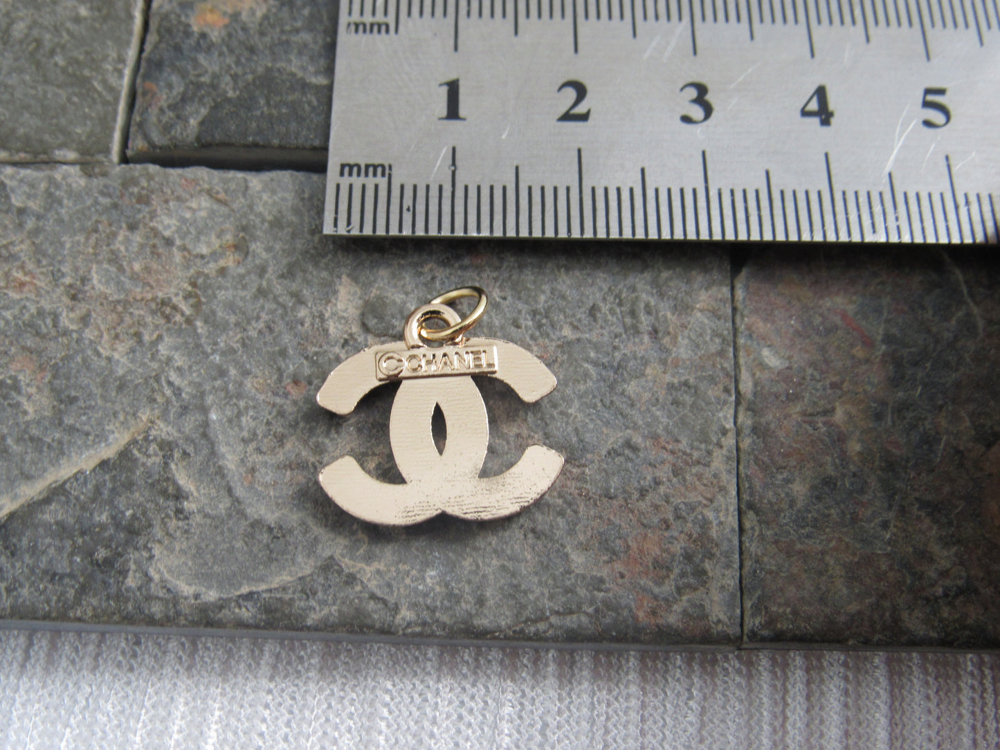 Chanel Blue And White Rhinestone Iced Gold Tone CC Zipper Pull Charm!