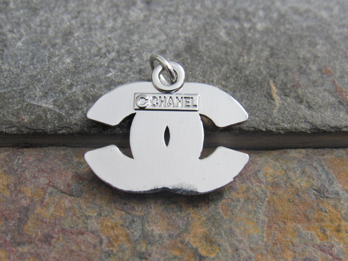 Chanel Silver Tone Red Rhinestone Iced CC Zipper Pull Charm!