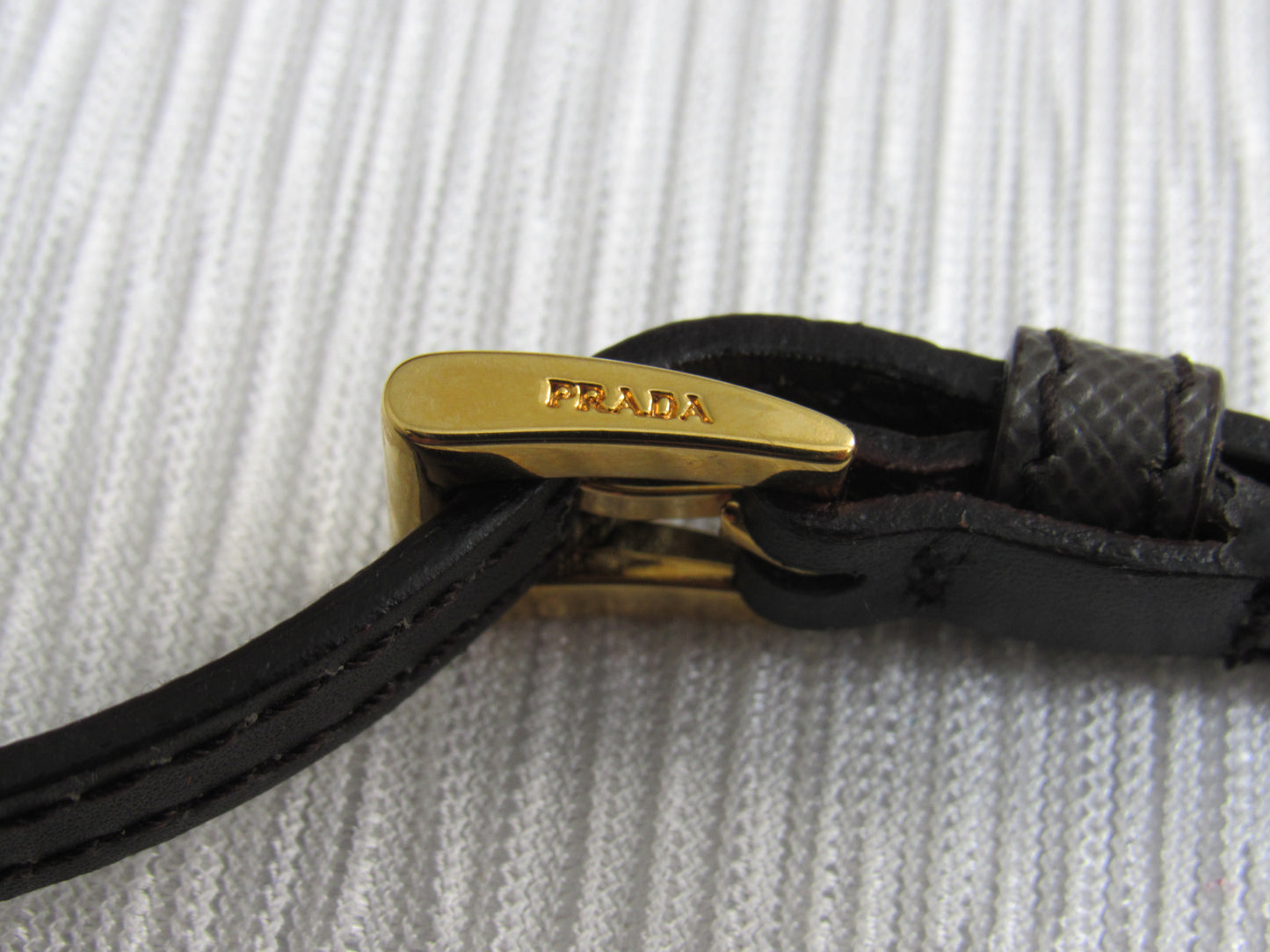 Prada Brass Buckle And Leather Strap Upcycled!