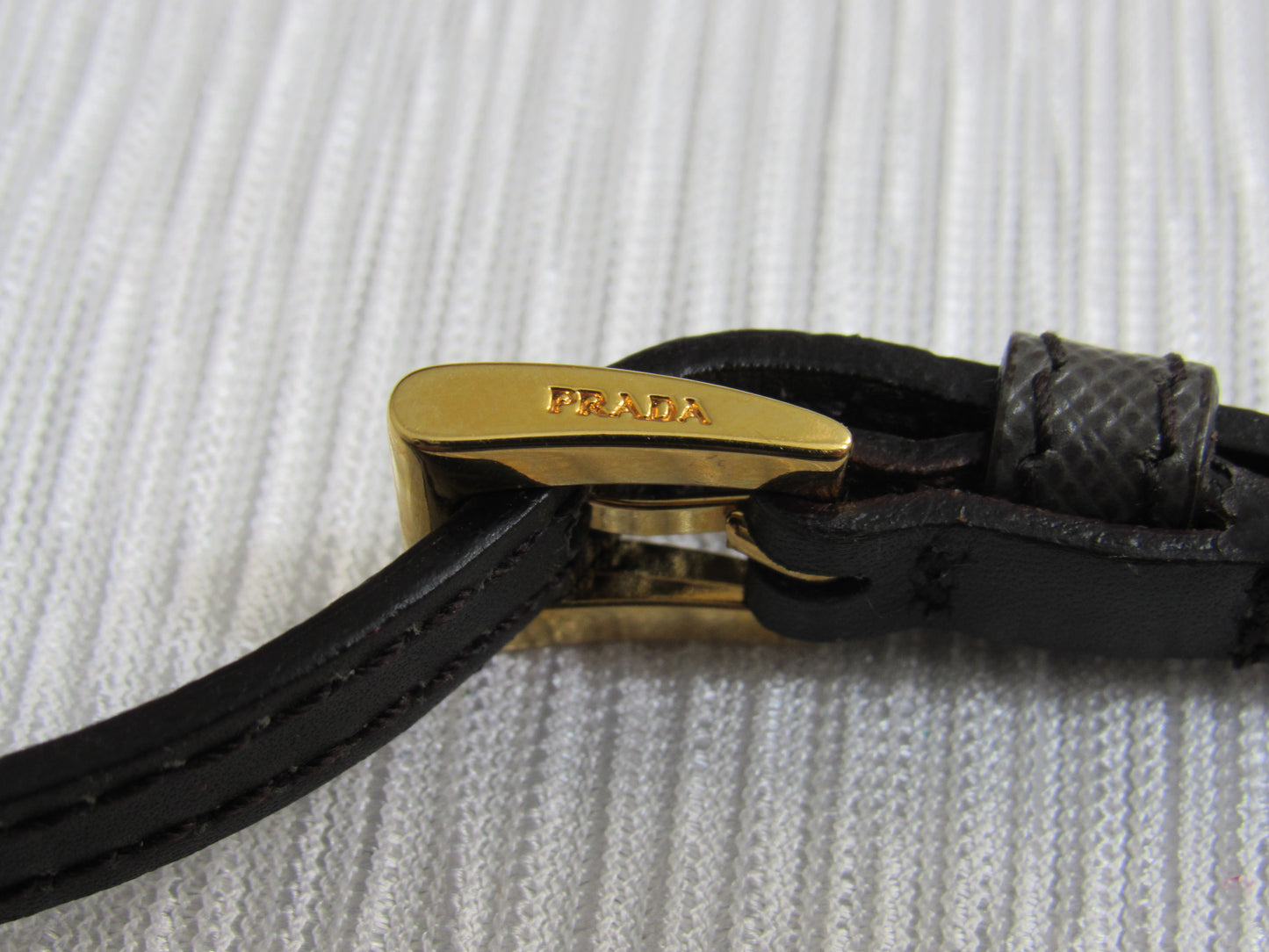 Prada Brass Buckle And Leather Strap Upcycled!