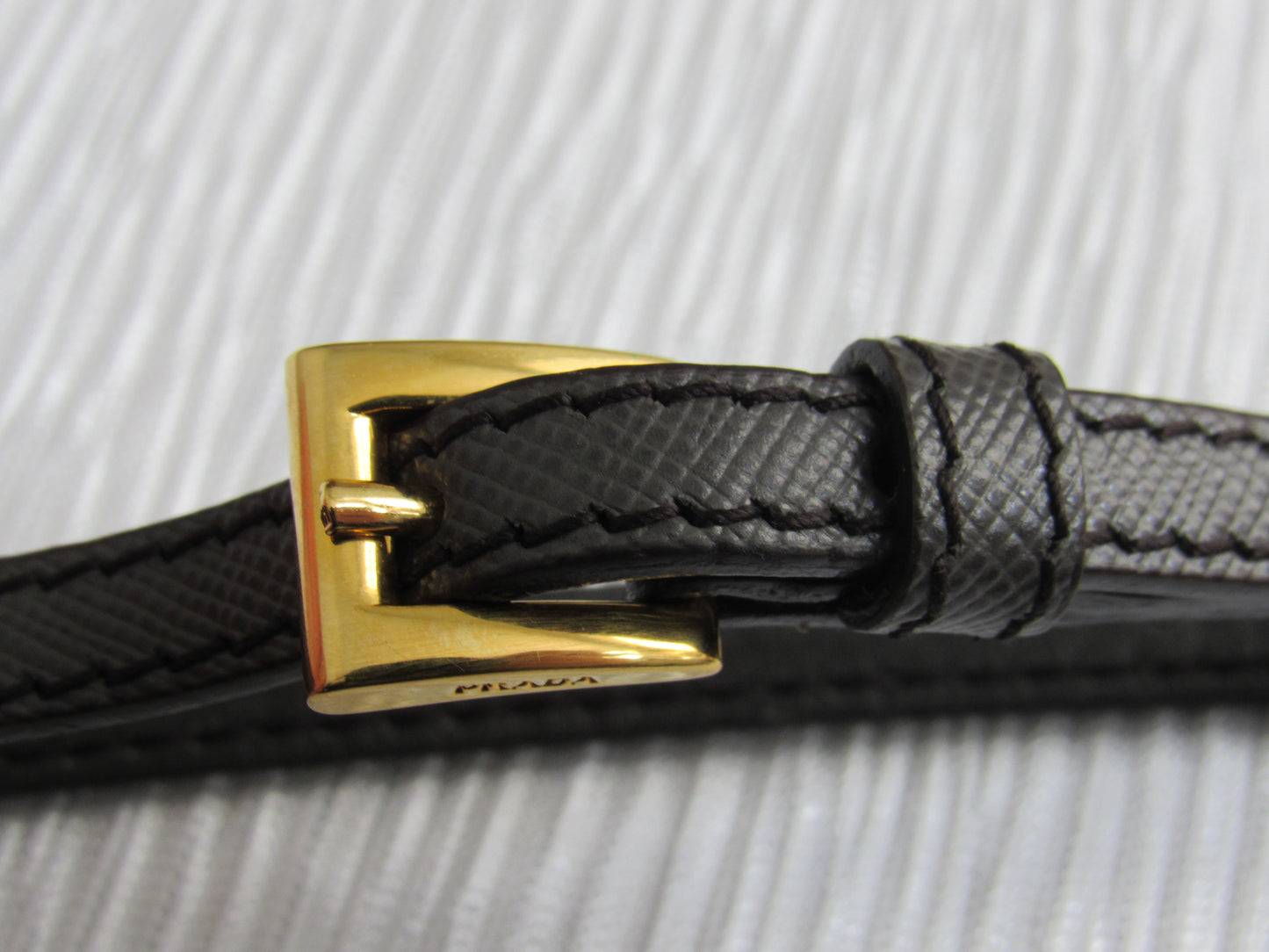 Prada Brass Buckle And Leather Strap Upcycled!