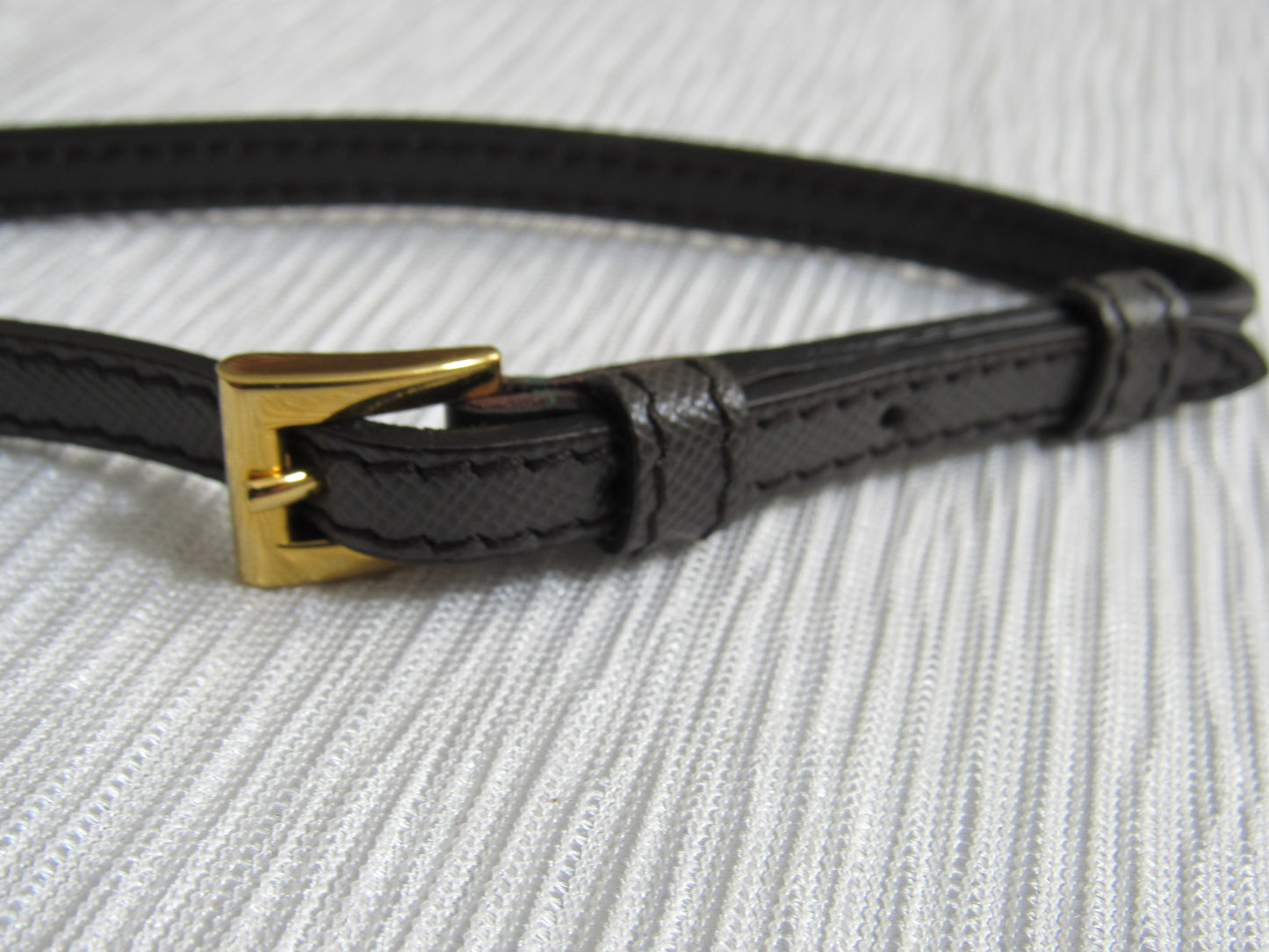 Prada Brass Buckle And Leather Strap Upcycled!