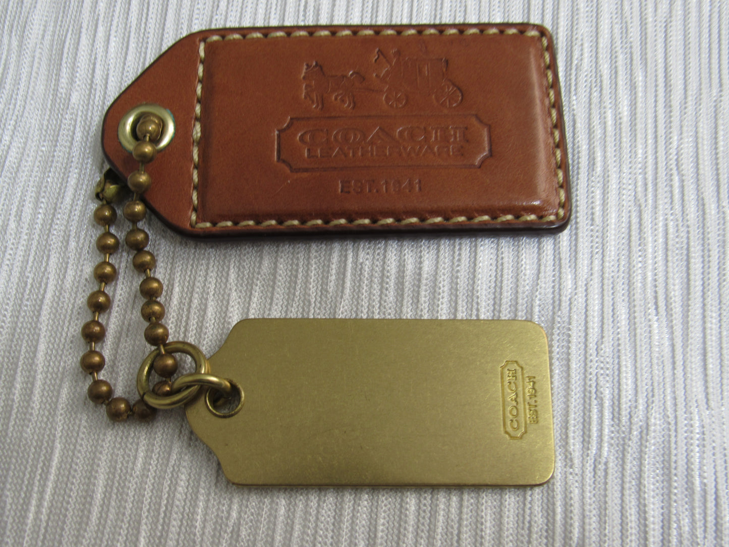 Vintage Coach Leather And Brass Handbag Tags!
