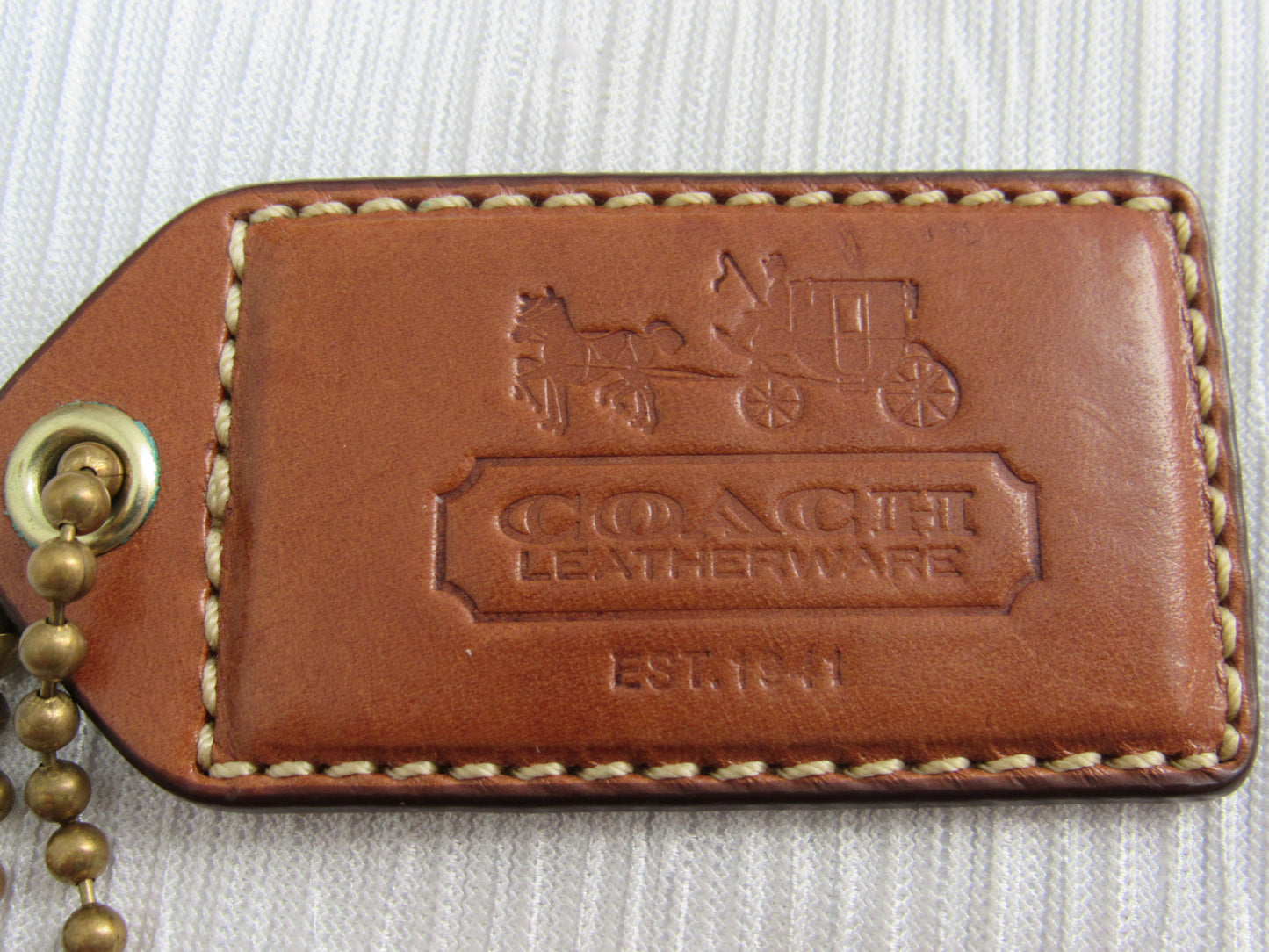 Vintage Coach Leather And Brass Handbag Tags!