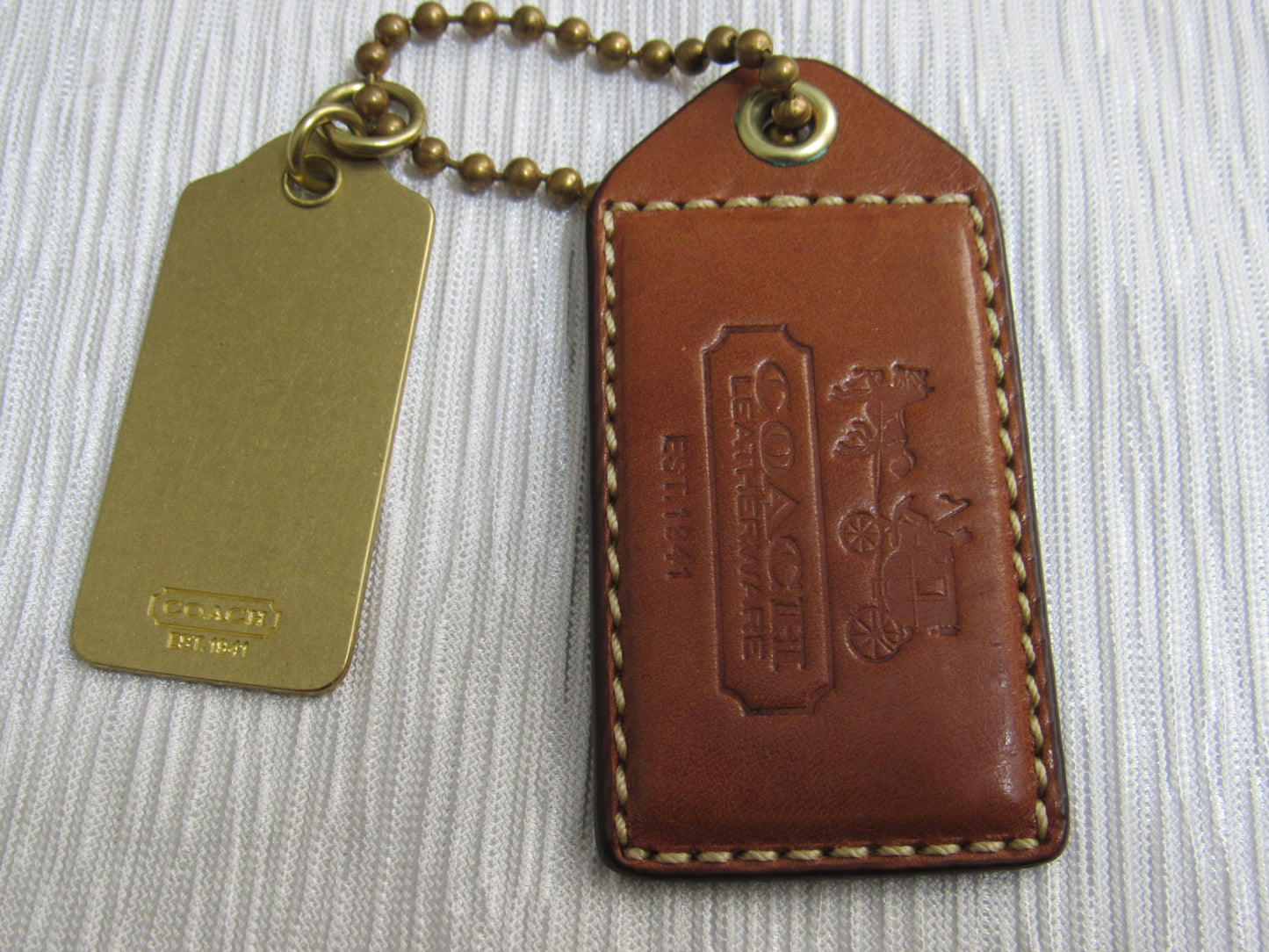 Vintage Coach Leather And Brass Handbag Tags!