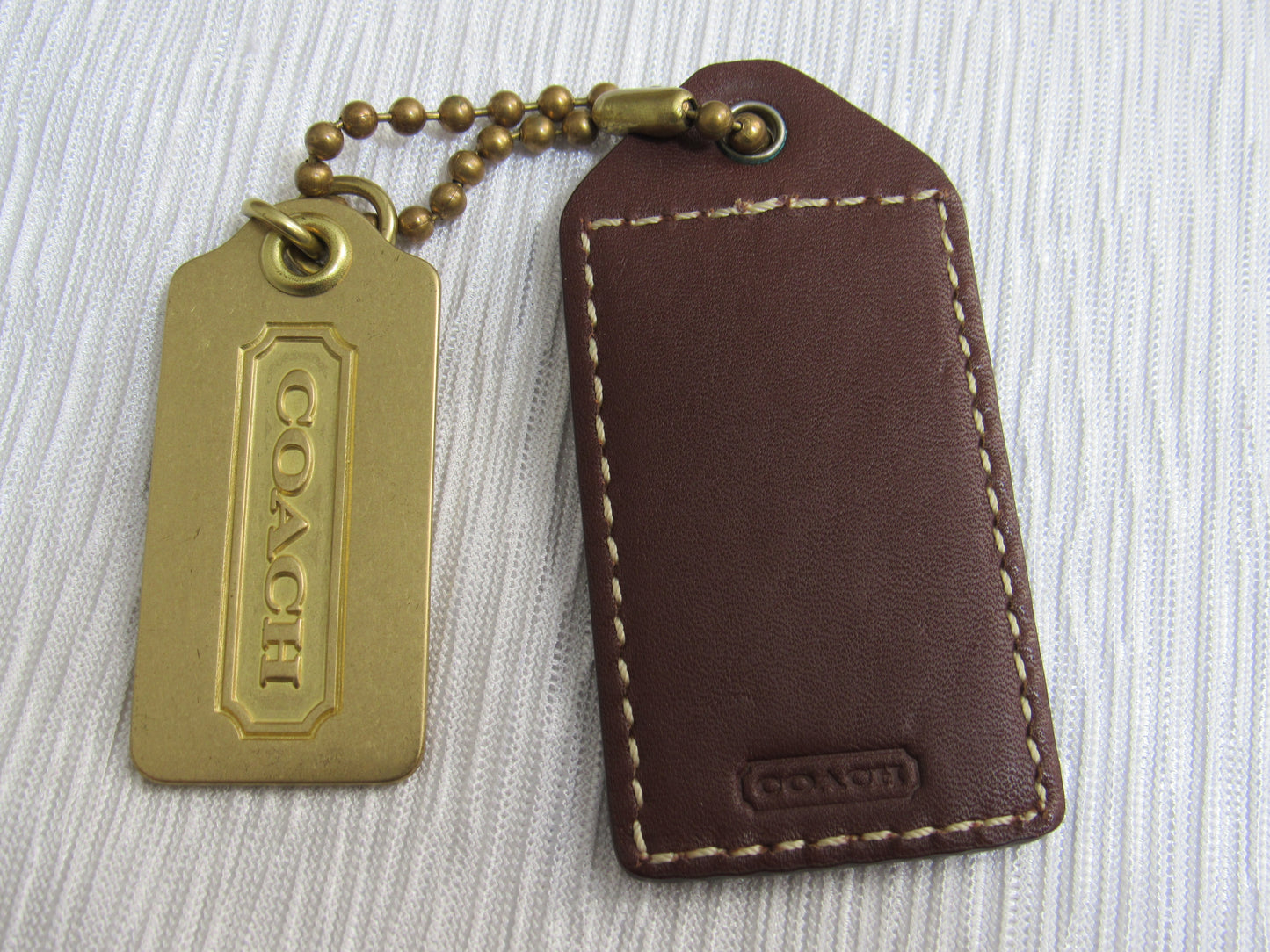 Vintage Coach Leather And Brass Handbag Tags!
