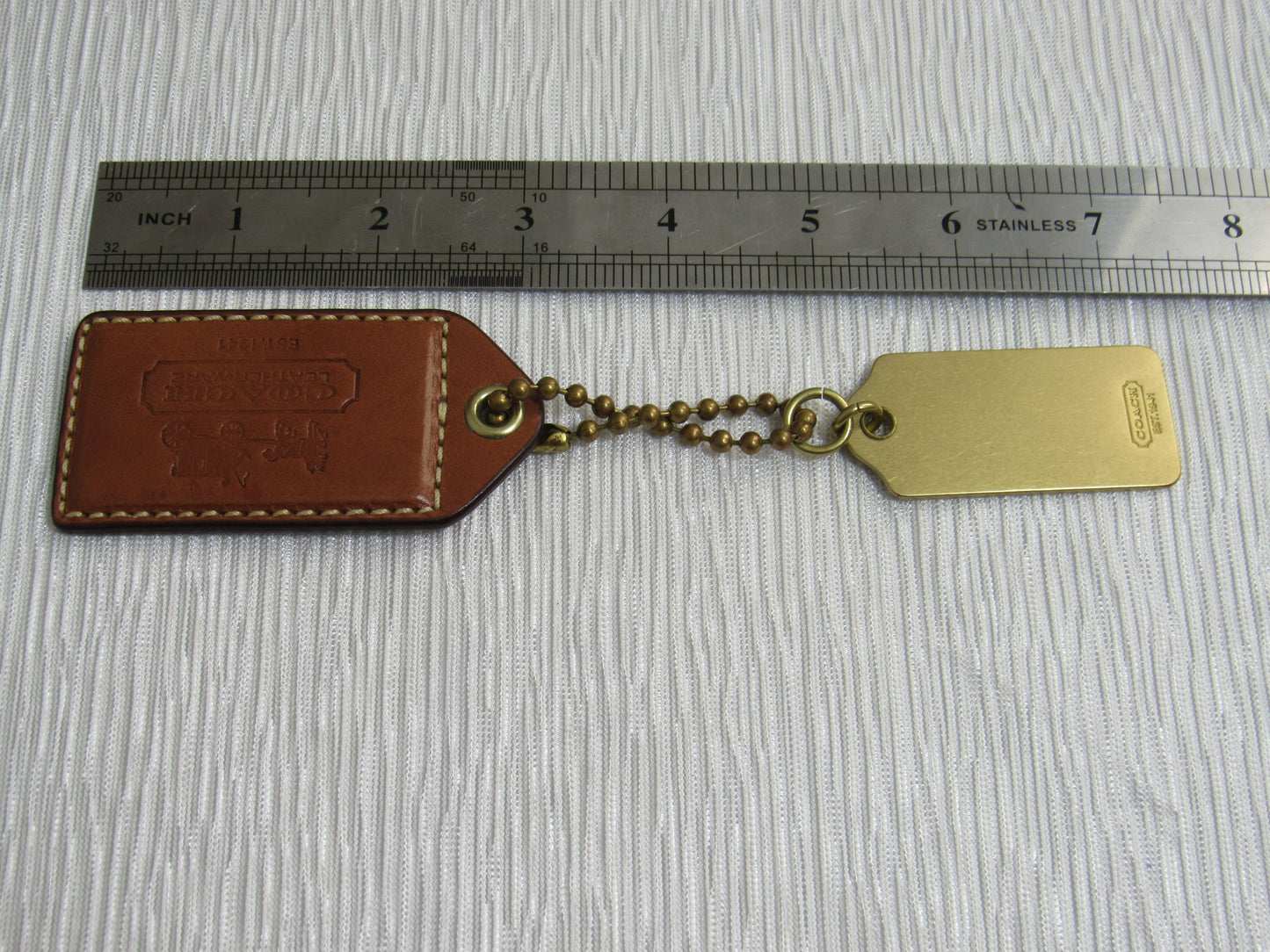 Vintage Coach Leather And Brass Handbag Tags!