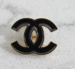 Chanel Black Gold Back CC Button Stamped!