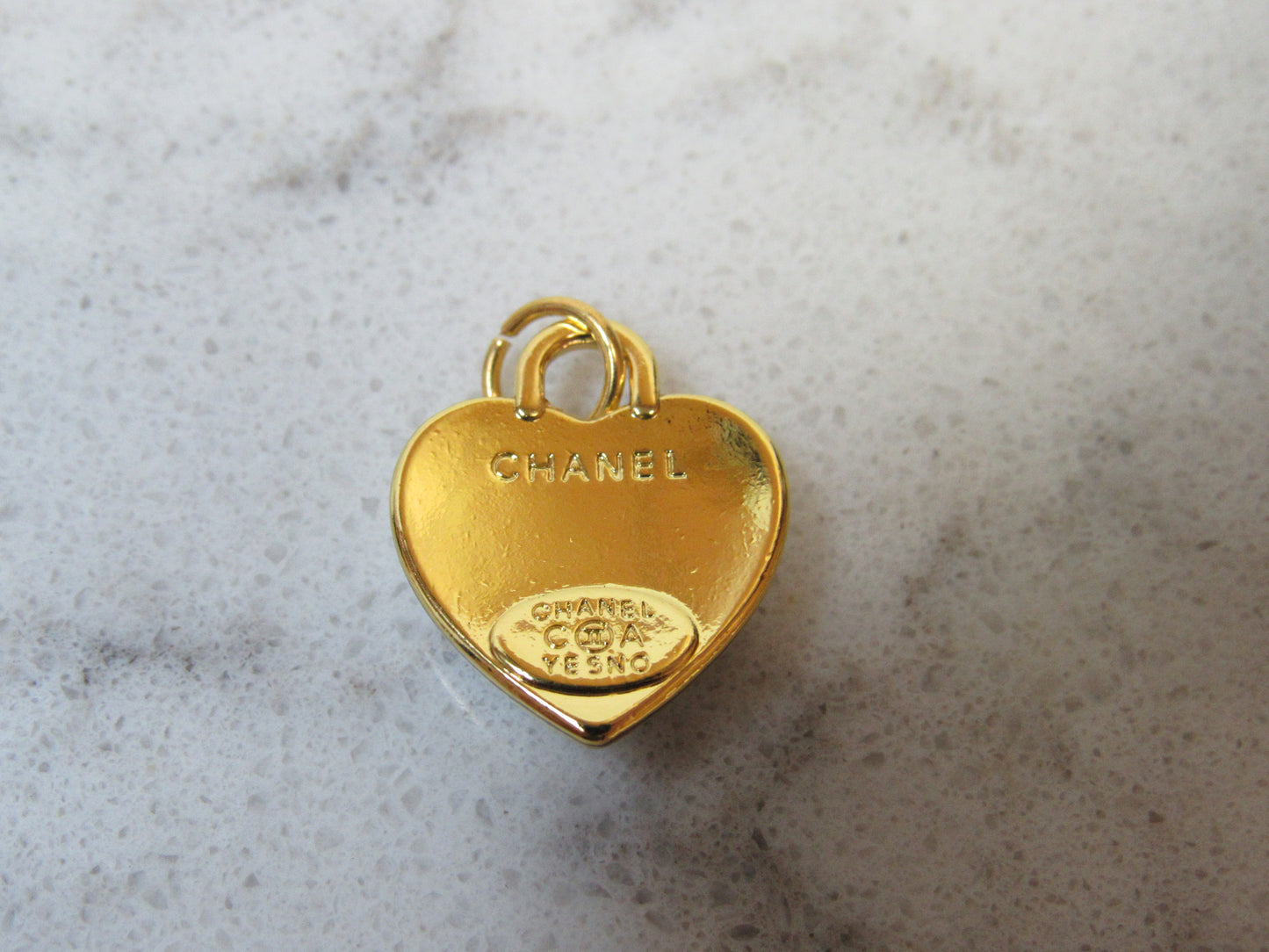 Chanel CC White Heart Charm Pendant Zipper Pull 15mm