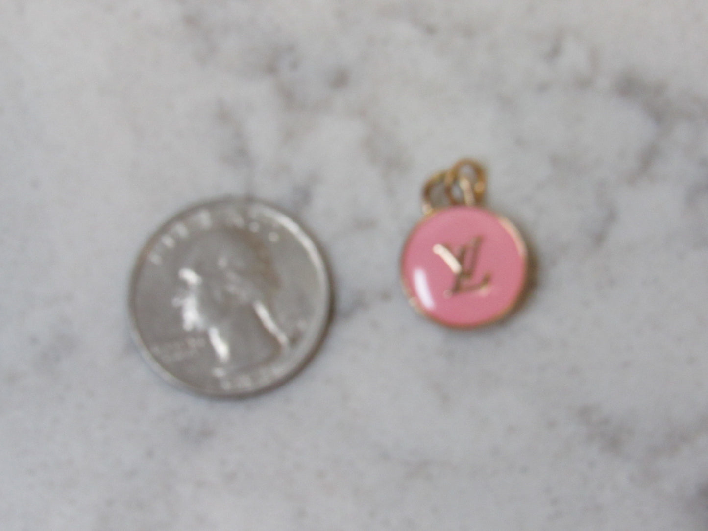 Louis Vuitton 15mm Pink And Gold Oval Handbag Charm!