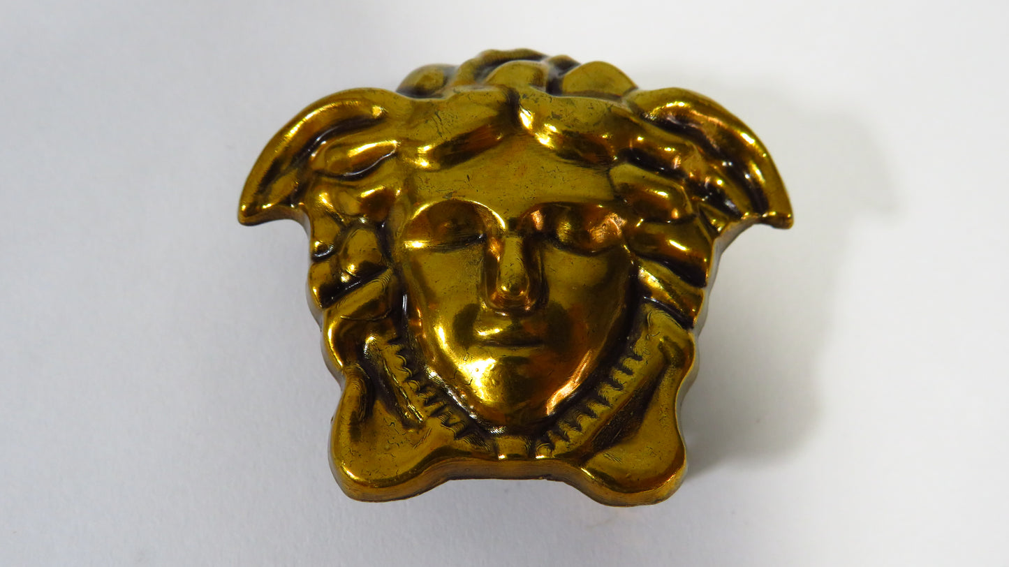 Vintage Copper Brass Versace Medusa Head Belt Buckle!