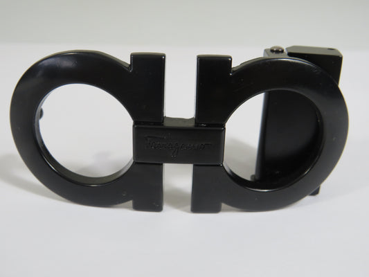 Retro Salvatore Ferragamo Black Steel Belt Buckle!