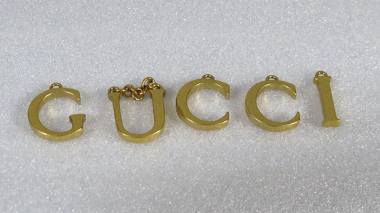 Gucci Brass Spell Out G-U-C-C-I Upcycled Bracelet Charms For DIY Projects!