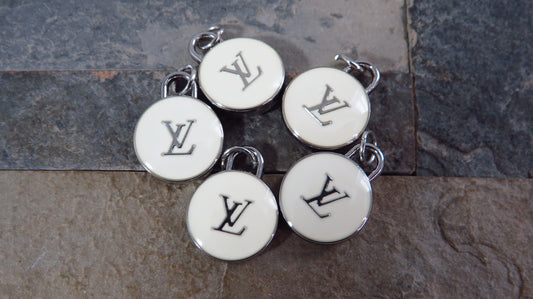 Value Bundle Of 5 Wholesale Louis Vuitton Cream And Silver Tone Oval Zipper Charms!