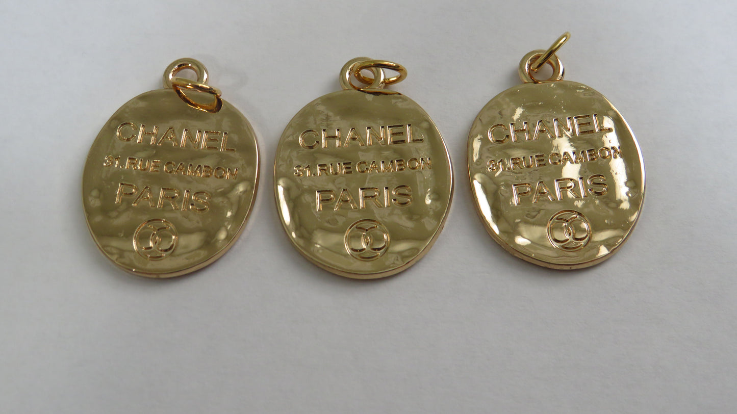 Chanel Engraved Gold Hammered Round Zipper Pull Wholesale Bundle Of 3!